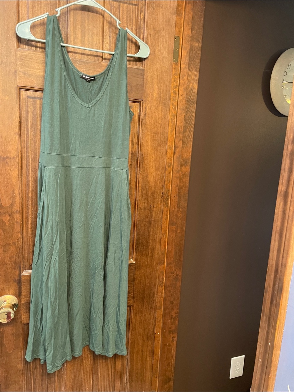 Casual Sleeveless Green Midi Dress